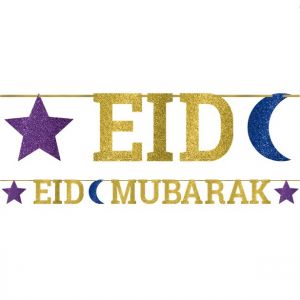 Image de Amscan Banni&egrave;re lettres Eid Mubarak 3,65 m