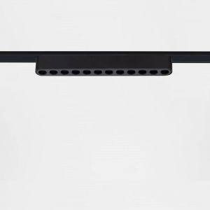 TechBrey Spot Linéaire LED 12W CRI90 (UGR16) Noir 222mm pour Rail Magnétique Monophasé Extra-Plat 25mm 48V Blanc Neutre 4000K 222 mm