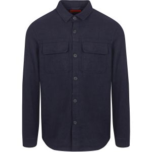 Suitable Surchemise August Mix Laine Marine Bleu Bleu foncé taille L