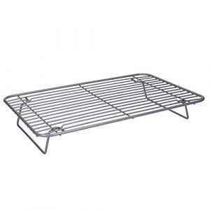 Master class Smart Ceramic - Grille de Cuisson / Refroidissement avec Revêtement Antiadhésif, Pieds Repliables, Acier au Carbone, 35,5 x 23 cm
