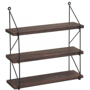 Décoshop26 Tagère Murale Industrielle 3 Tablettes Bois Massif et Métal 40x40 cm 040008678