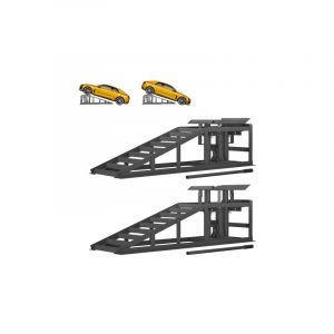 Wishdor - Lot de 2 rampe de chargement de voiture, rampe de Levage, gris