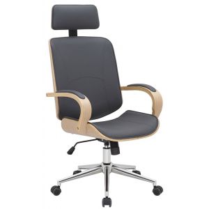 Image de CLP Fauteuil de bureau Dayton en Similicuir Ajustable et pivotant, Nature / Gris