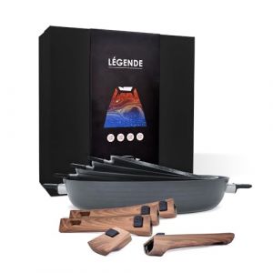 Durandal Coffret 4 poêles antiadhésives Légende à manches amovibles 20,24,28,32cm -Batterie de cuisine compatible four,induction