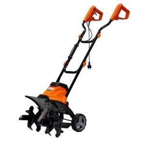 Ruris Motobineuse électrique 120RE - 1200W, Largeur 400 mm, Profondeur 220 mm, 24 Couteaux, Frein électronique, 2 Roues, légère et silencieuse, Orange