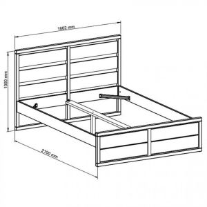 Time Lit 160x200 cm ARTHUR anthracite et pin massif