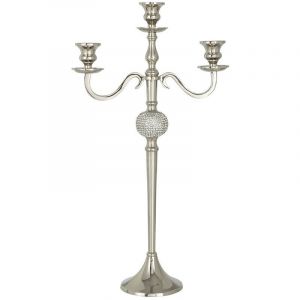 Image de Chandelier 3 Branc s Déco "Diamant" 56cm Argent Prix