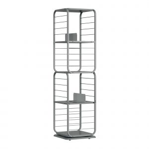 Image de Biblioth&egrave;ques tournante avec serre-livres pour petits espaces gris