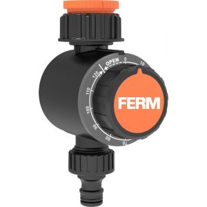 Ferm WTA1001 - Programmateur d'arrosage - Programmateur d'eau - Arroseur de jardin - Programmateur d'eau m&eacute;canique - 120 minutes - Temps d'arrosage - Orange - Noir - Arroseur