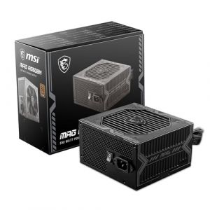 MSI MAG A550BN Bloc d'alimentation, Prise EU - 550W, Certifié 80 Plus Bronze, PSU ATX, Rail Unique 12V, Circuit DC vers DC, Ventilateur 120mm - Garantie 5 Ans