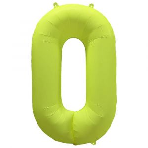 Ruedelafete Ballon Neon Jaune : Chiffre 0