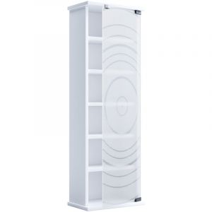 Vcm Bois,Cd,Dvd,Stand,Étagère,Armoire,Rangement,Étagère Sur Pied,Support,Porte Vitrée,Tilano,M