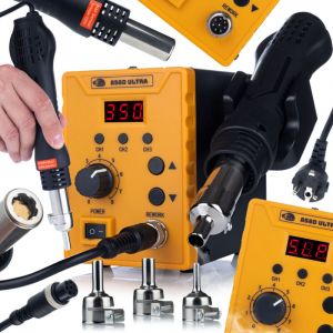 Rosfix 858D Ultra Hot Air 700W 3 mémoires Station de soudage et soudeuse en plastique 100-500°C 120 l/min Capteur de pointe 3 buses