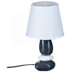 Atmosphera Lampe galet en céramique D, 16,5 x H, 30 cm Blanc