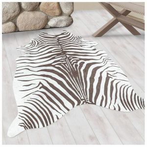 Allotapis Studio Déco - Tapis lavable Etosha 4111 blanc/marron - 100x135 cm