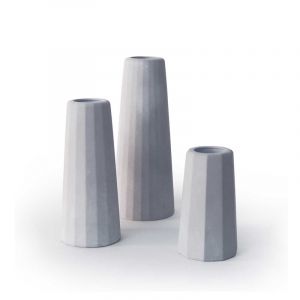 Trio de vases soliflores en béton