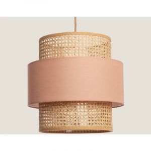 Suspension Rotin et Tissu Amaia Rose maquillage