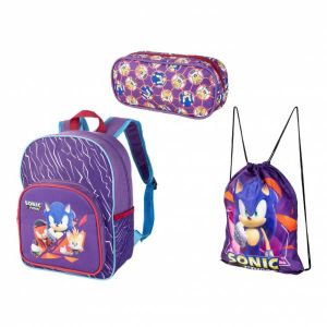 Sonic le Hérisson Enfants Retour à l'école Ensemble 3 pièces. Sac à dos, Sac, dossier 1244561