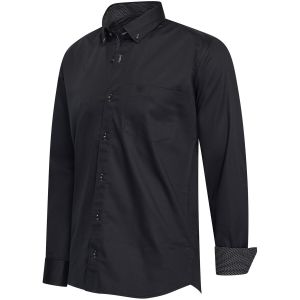Cappuccino Italia Stretch Overhemd Ancona Noir