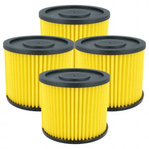Image de Vhbw 4x filtre pliss&eacute; compatible avec Einhell TE-VC 36/25, TE-VC 2340 SA, TH-VC 1250 S, TE-VC 36/30, TE-VC 2340 SAC aspirateur - jaune