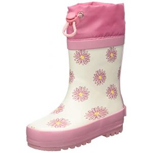 Playshoes Bottes en caoutchouc avec cordon de serrage Bottes de pluie Mixte Enfant, Margerites, 28/29 EU