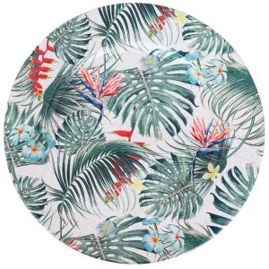 Ruedelafete Assiette Déco métal Feuilles Tropicales 33 cm