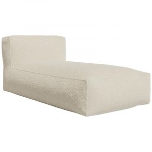 Vente-unique - Méridienne en tissu bouclette beige noumara