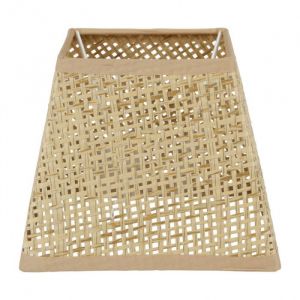 Ostaria Abat-jour - Carré - Naturel - Pour lampe - 15x15x125 cm - Culot E14