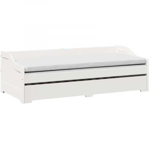 VidaXL Lit de jour avec gigogne sans matelas irun blanc 90x200 cm