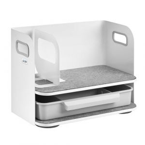 Tresice France Organiseur de bureau avec tiroir et repose-livre Ergo Office Rangement de bureau jusqu'à 10kg Blanc
