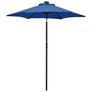 VidaXL Parasol avec lumières LED Bleu azuré 200x211 cm Aluminium