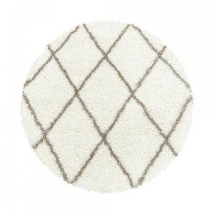 BERBERE - Tapis Rond de style berbère - Ivoire et Beige 080 x 080 cm