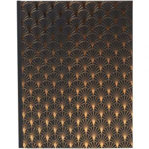 Exacompta R&eacute;f. 47985E -1 Livre d'or NeoDeco - Livre mariage, anniversaire - Grand format vertical 27 x 22 cm - Couverture effet brillant - Tranche or - 100 pages blanches unies - Coloris : noir