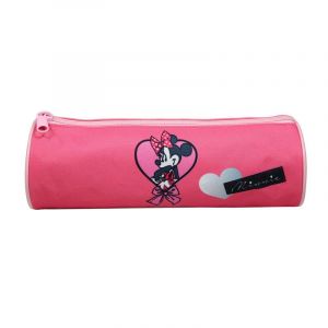 Bagtrotter trousse scolaire ronde minnie rose noeud