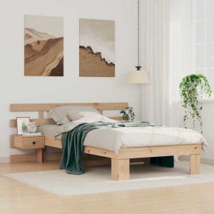 VidaXL Cadre de lit avec tiroir Marron 90 x 200 cm Bois massif en pin