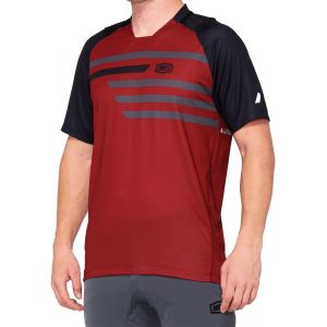 100% Celium Enduro/Trail Jersey - T-shirt technique taille M, rouge/noir/beige