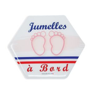 Adh&eacute;sif voiture Jumelles &agrave; bord - Blanc