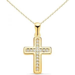 Pendentifs L'atelier D'azur Collier - Médaille Croix Or 18 Carats 750/000 Jaune - Pavée - Couleur Unique - Taille Doré