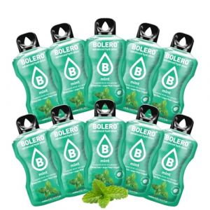 BOLERO Menthe 10 sticks 9g poudre boisson sans sucre à la Stevia Faible en calories sans colorant ni conservateur