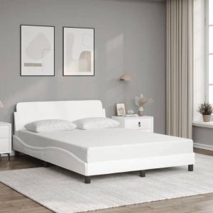 VidaXL Cadre de lit avec tête de lit Blanc 120x200 cm Similicuir