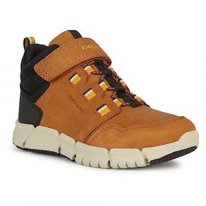 Geox J Flexyper Boy B ABX Bottes de Cheville, Brown DK Yellow, 32 EU