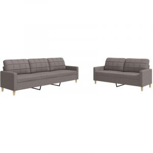 VidaXL Ensemble de canapés 2 pcs taupe tissu, canapé, siège de canapé, canapé relax, canapé confort, fauteuil de télévision