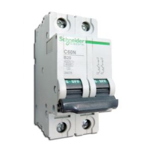 Schneider Electric Disjoncteur 20A 2P courbe B 6kA C60N (&eacute;quivalent au C60N 23943 MULTI9) 24078