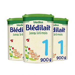 Image de Blédina Blédilait 1, Lait en Poudre pour bébé, De 0 à 6 Mois, 900g (Boîtex3)