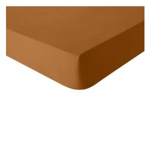 Essix Drap housse en coton ambre 160x200 Made in France