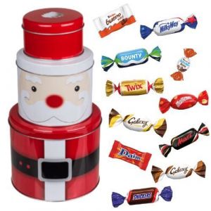 Père Noël gigogne à garnir de 100 chocolats Kinder Schokobons et Mini Bueno, Daim, Célébrations