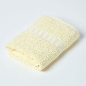 Serviette de toilette 100% coton Jaune, 50 x 90 cm - Jaune - Homescapes