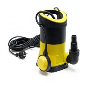 wiltec Pompe électrique pour eaux sales – Submersible – 400 w / 7000 l/h – Refoulement max. 7,5 m – avec Flotteur – Particules jusqu'à ø 5 mm –