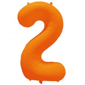 Ruedelafete Ballon Neon Orange : Chiffre 2