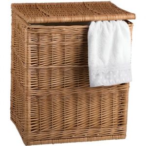 Panier a linge,malle en osier avec une doublure